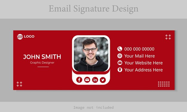 vector e-mailhandtekening ontwerpsjabloon lay-out