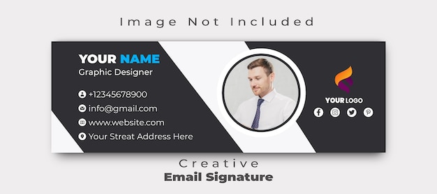 Vector e-mailhandtekening sjabloonontwerp gratis
