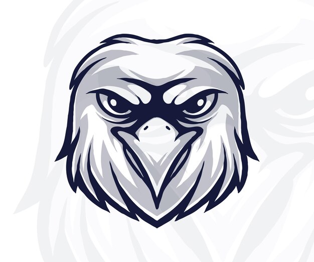 Vector eagle head mascot logo illustration white background