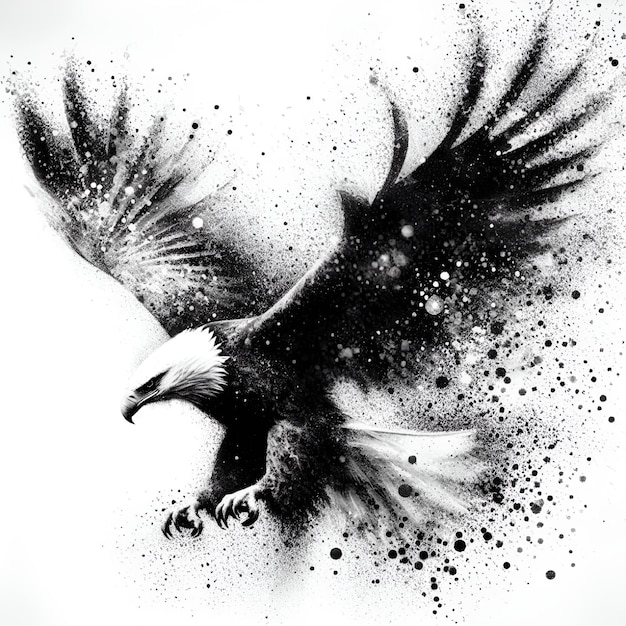 vector eagle hunting flaying logo