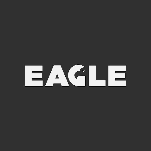 Vector vector eagle minimal text logo design