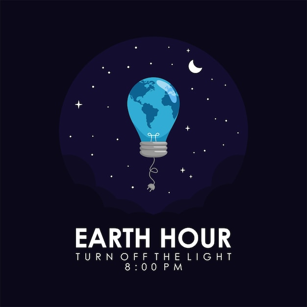 vector earth hour post template