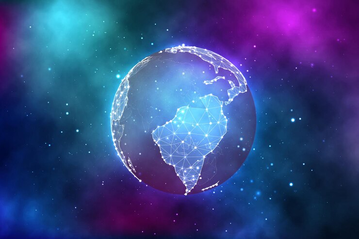 Vector vector earth planet on bright abstract background