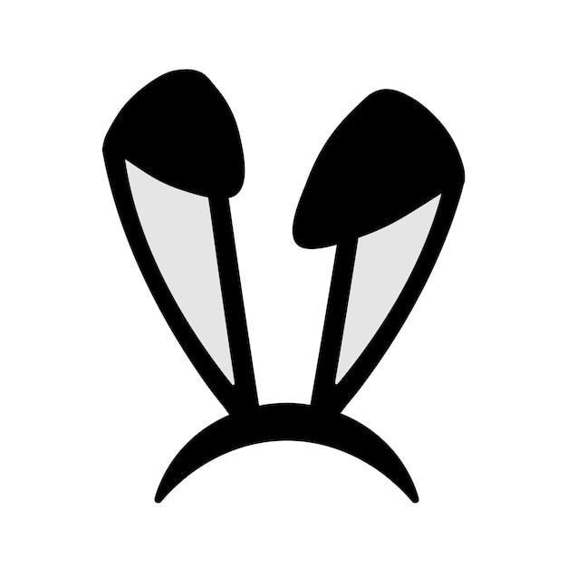 Vettore maschera per le orecchie del coniglietto di pasqua vettoriale cappello con orecchie da coniglio primaverile isolato su sfondo bianco