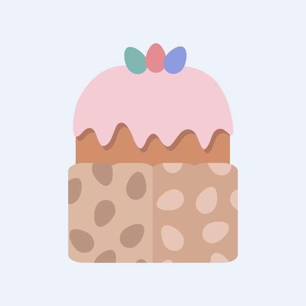 Vector easter cake isolated illustration