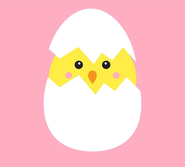 Vector easter chick in egg shell