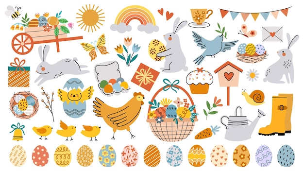 Vector Easter cute element collection