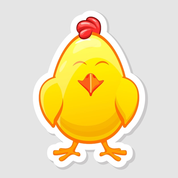 Vector Easter sticker yellow Easter Chick