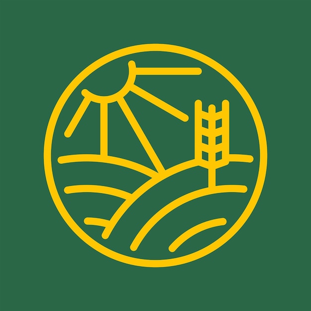 Вектор Вектор эко-зеленый фермерский круг логотип деревенский значок логотип векторная иллюстрация