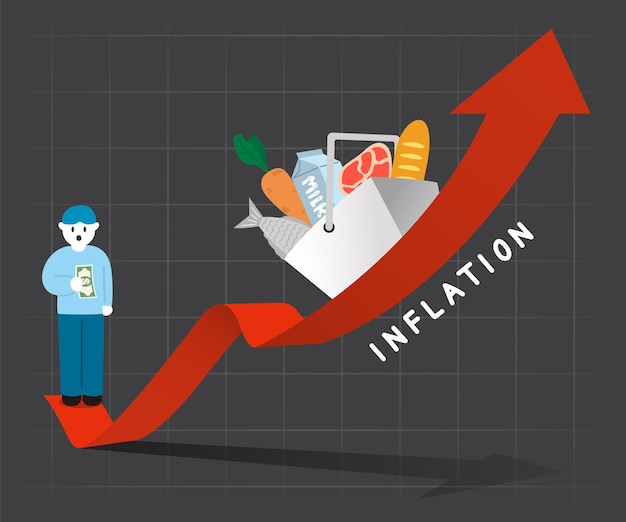 Vector vector economy prices and inflation graph illustration