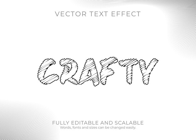 Vector vector editable 3d crafty cartoon text effect