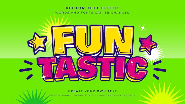 Vector vector editable 3d fun blue outlined text effect fantastic event title graphic style