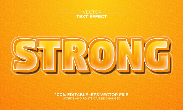 Vector editable 3d strong text effect typography template