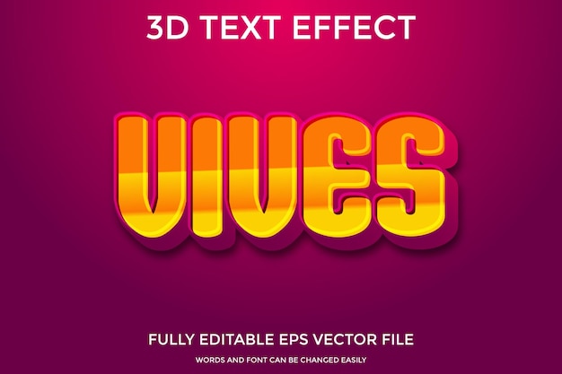 Vector editable 3d text style text effect