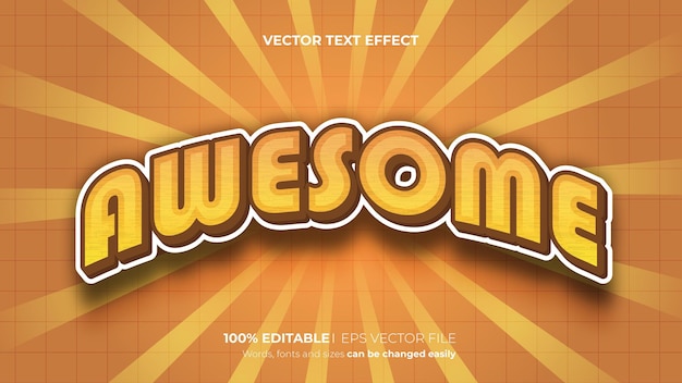 Vector vector editable comic font style awesome yellow gradient text effect