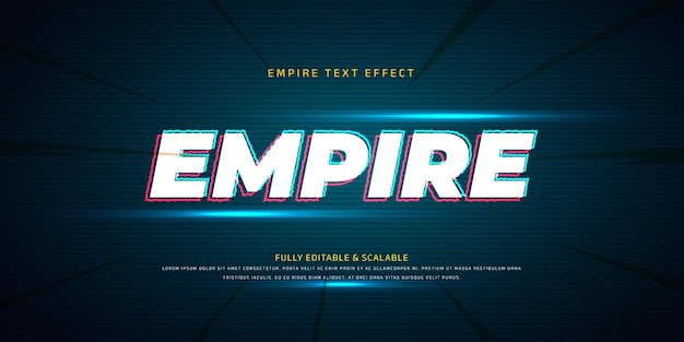 vector editable empire text effect font style