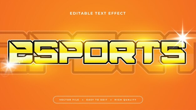 Vector vector editable esport text style effect yelllow and orange text effect