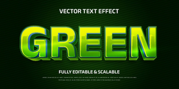 vector editable green text effect font style