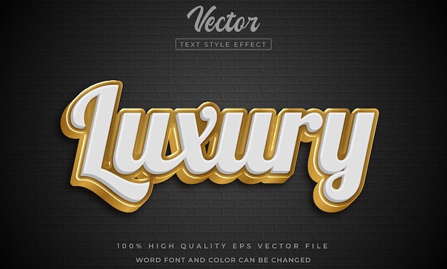 Vector editable luxury 3d style text effect