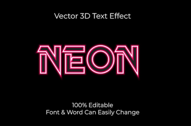 Vector editable neon effect