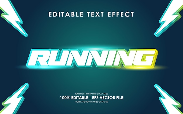 Vector Editable Running Neon 3D Text Effect