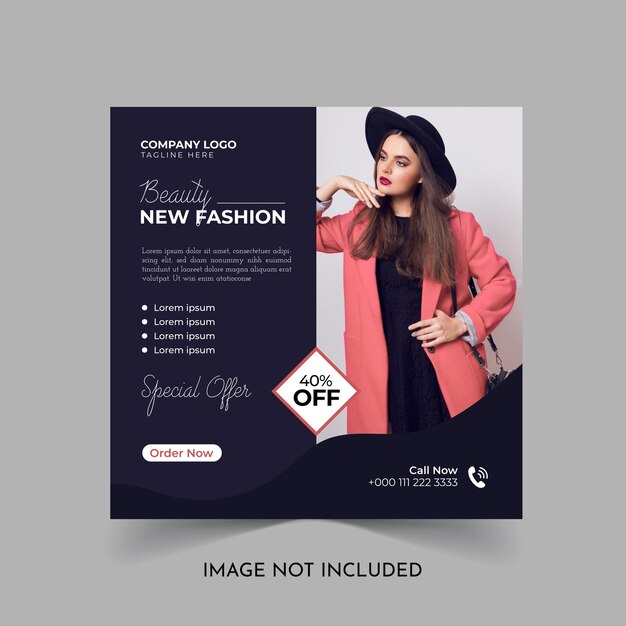 Vector Editable Social Media Post Banner voor marketingpromotie Brand Fashion design