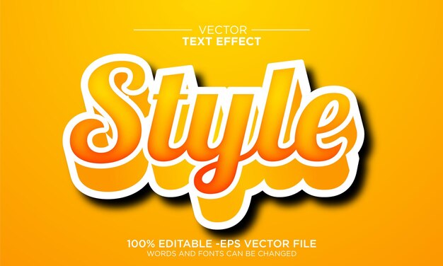 vector editable style 3D text effect typography template