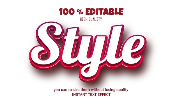 vector editable style text effect