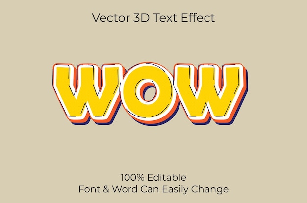 Vector editable text effect 3d