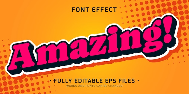 Vector editable text effect Amazing sticker style cartoon font graphic style