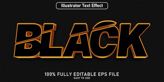 Vector editable text effect black style