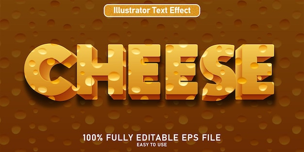 Vector editable text effect cheese style