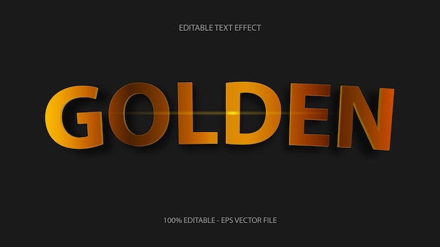 Vector editable text effect golden style