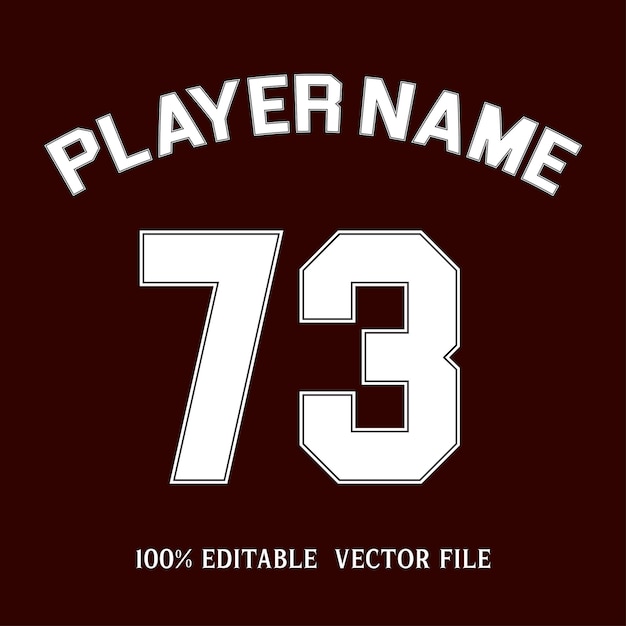 Vector editable text effect premium vector design jersey number