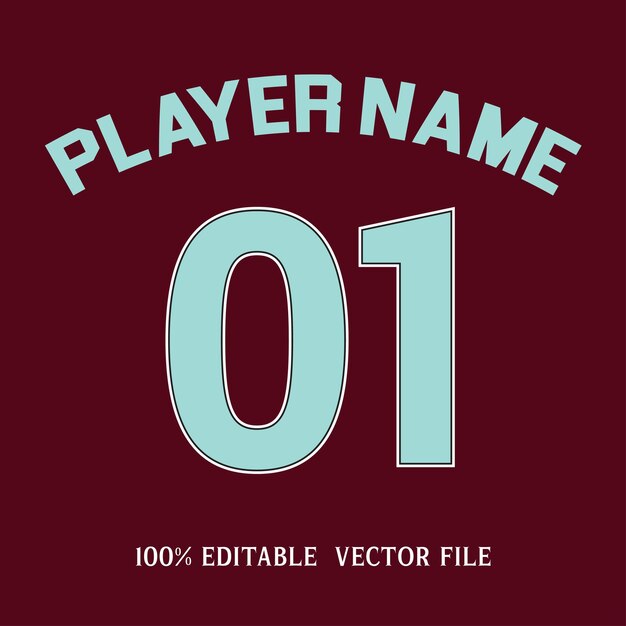 Vector vector editable text effect premium vector design jersey number
