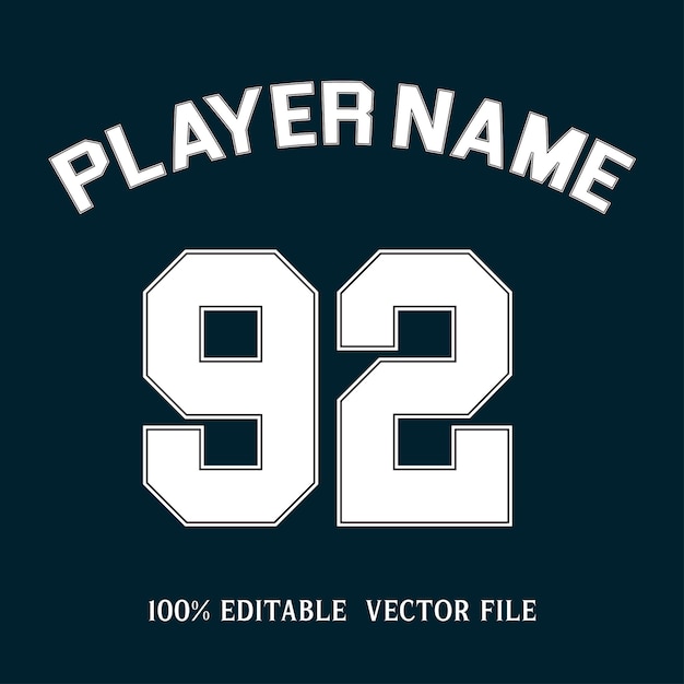 Vector editable text effect premium vector design jersey number