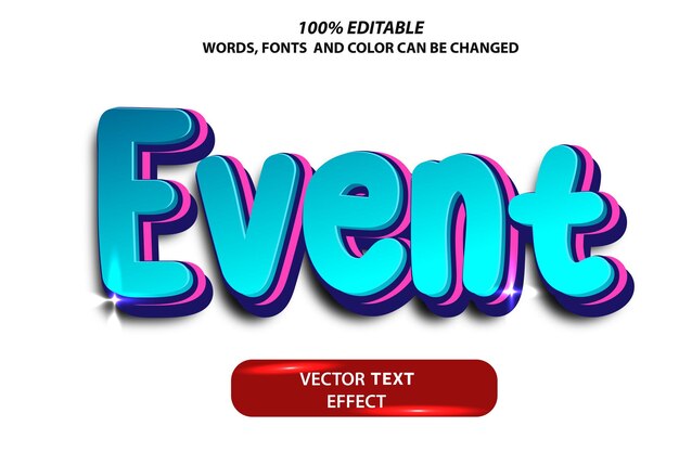 Vector editable text effect template easy to edit font and color