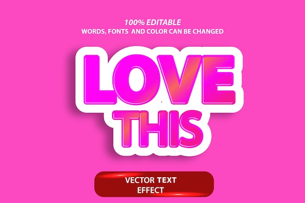 Vector editable text effect template easy to edit font and color