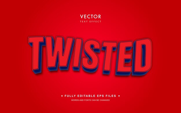 Vector editable text effect in twisted style