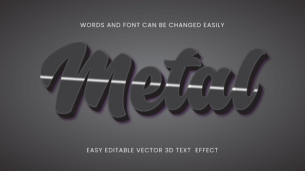 Vector editable text font metal