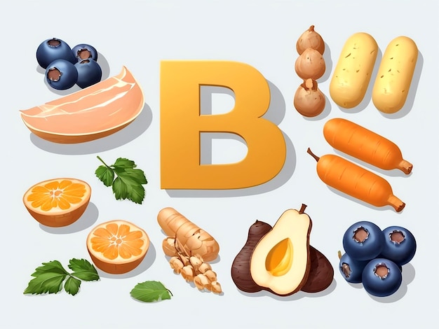 Vector Educatieve groep voedingsmiddelen die vitamine geïsoleerd bevatten