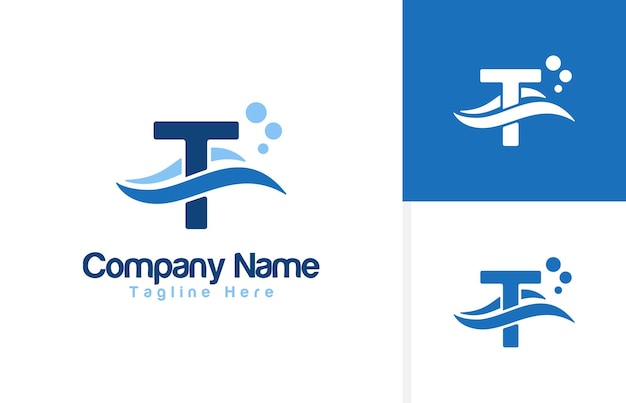 Vector een golfpictogram en letter t-logo inspiratie