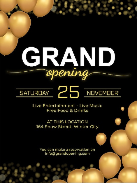 Vector een grand opening flyer ontwerp