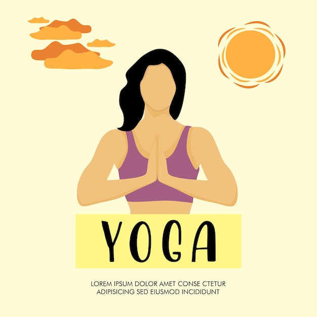 vector Een poster voor yoga met de woorden yoga erop en internationale yoga dag banner ontwerp vector