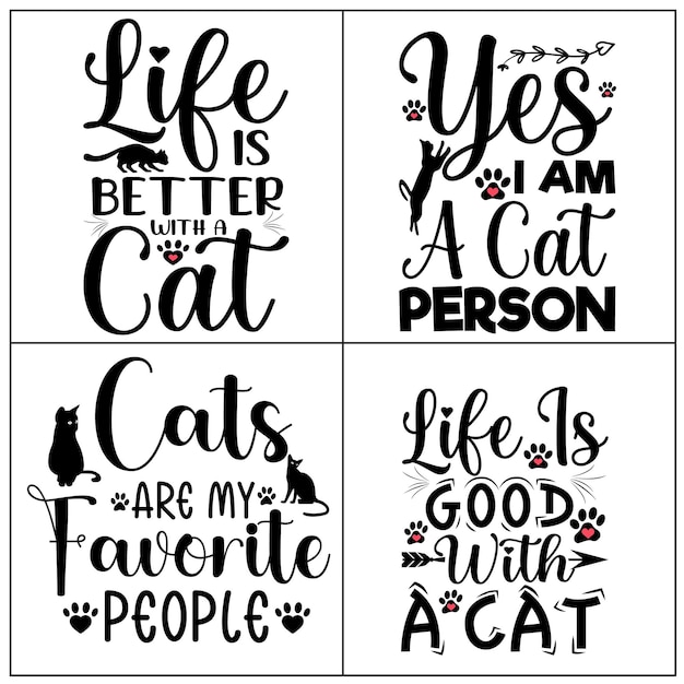 Vector vector een set cat svg cut-bestand