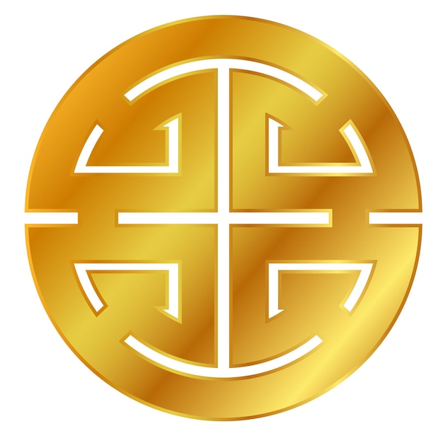 Vector vector eenvoudig pictogram pictogram gouden chinese lu of welvaartssymbool