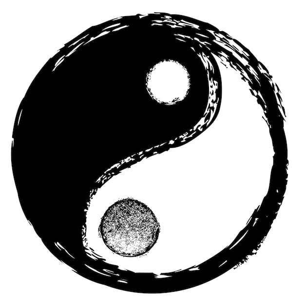 Vector vector eenvoudig symbool krijt yin yang geïsoleerd op wit