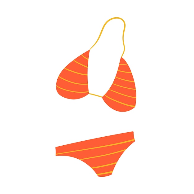 Vector eenvoudige geïsoleerde zomer illustratie Dames badmode of split bikini Ondergoed om te zwemmen, zonnebaden en te ontspannen op het strand
