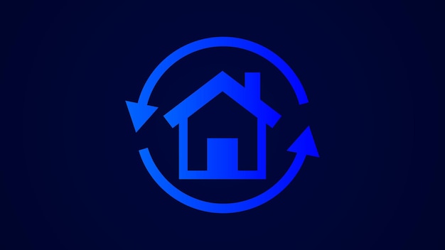 Vector Eenvoudige huis pictogram sine logo eps achtergrond