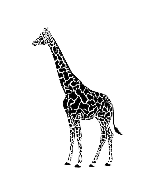 vector eenvoudige icoon van een giraffe silhouet